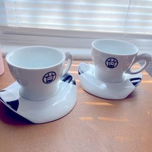 2 BIALETTI MUKKA EXPRESS COW COFFEE CUPS & SAUCERS